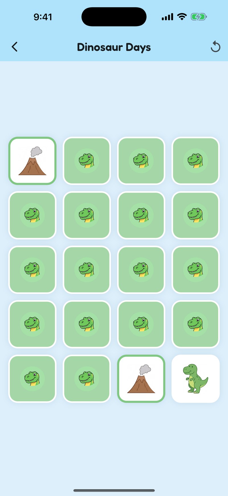 Bizzy Rabbit Match board with dinosaur cards